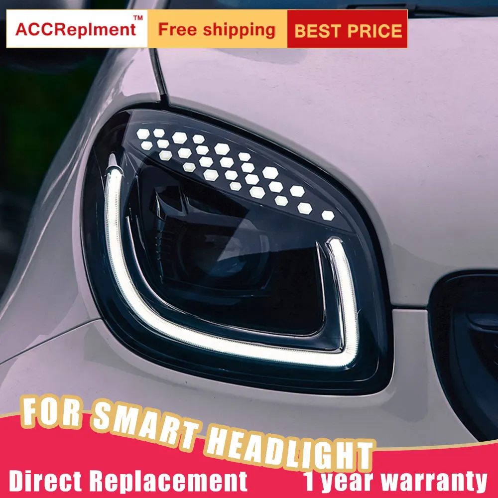 2 шт. светодиодный ные фары для Benz Smart 2015 2019 Автомобильные ангельские глазки все