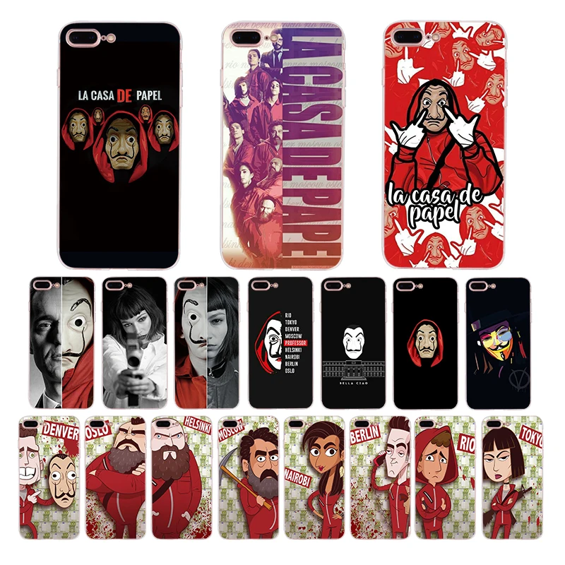 

TV series Money Heist House of Paper Soft TPU phone cover for iPhone 7 8 6 6S Plus X XS MAX XR case 5s 5 SE shell Funda Coque