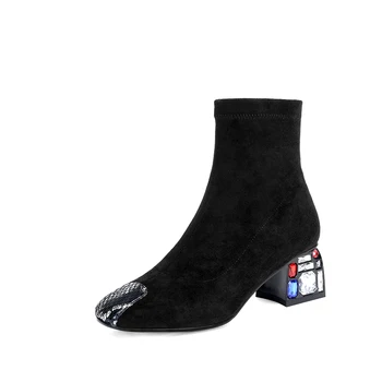 

Autumn Winter Women Boots Shoes Girl Fashion Ankle Boots Women Black Genuine Leather Zipper Basic Ladies Shoes