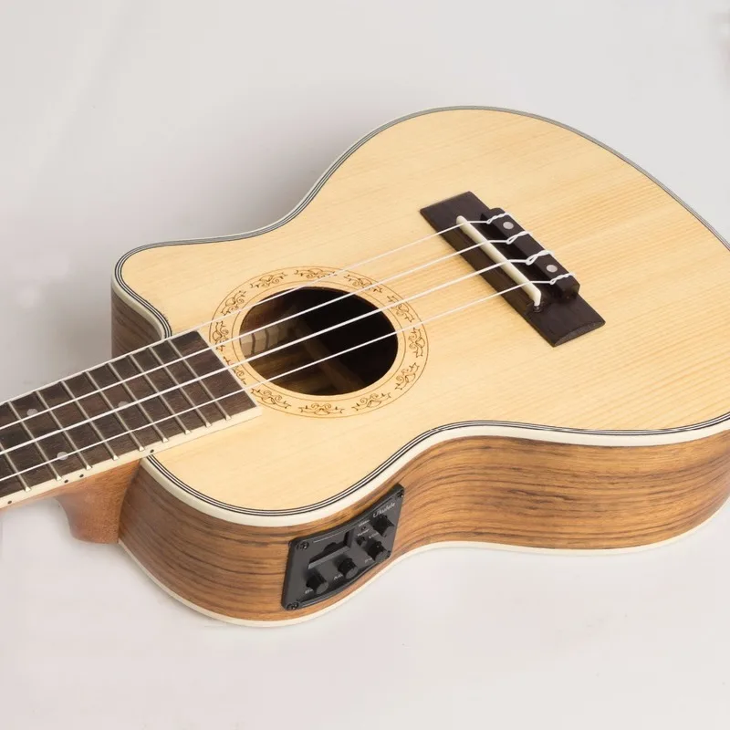 Ukulele Cutaway акустическая электрическая концертная Tenor 23 26 дюймов Мини Гавайская