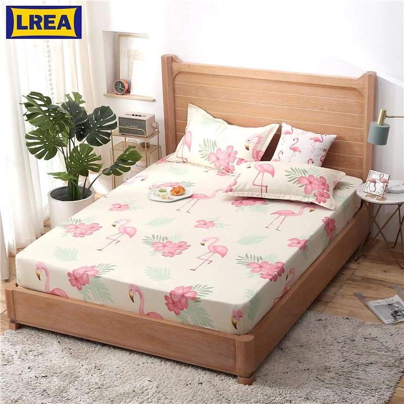 LREA1pcs 100% полиэстер печатная твердая простыня по размеру матраса крышка четыре угла с эластичной лентой простыня