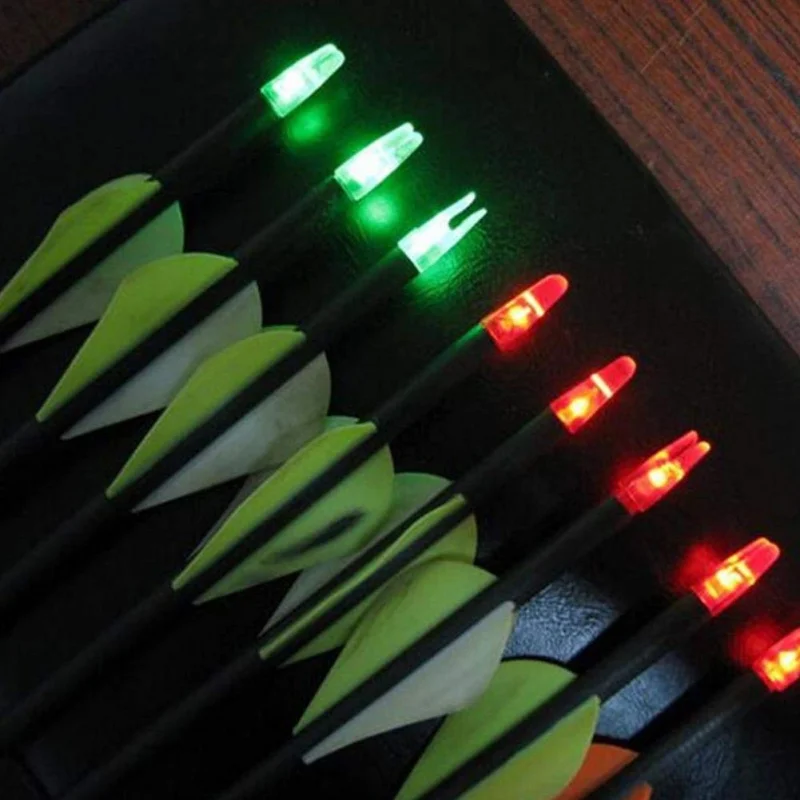 

6PCS/SET Super Bright LED Luminous Arrow Nock Tail Outdoor Hunting Shooting Archery Arrow Bow Dual Tail Inside Light New 2019