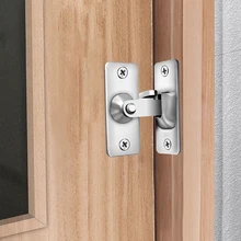 

90 Degree Sliding Doors Locks Stainless Steel Door Latch Right Angle Latch Buckle for Household Bedroom Ornaments