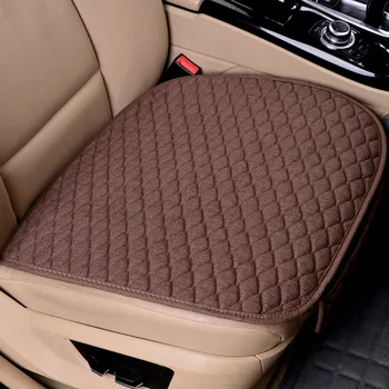 

3pcs 1pc Universal Vehicle Car Seat Cover Pad Mat Styling Four Seasons Linen Fabric Interior Anti Slip Cushion Protective Solid