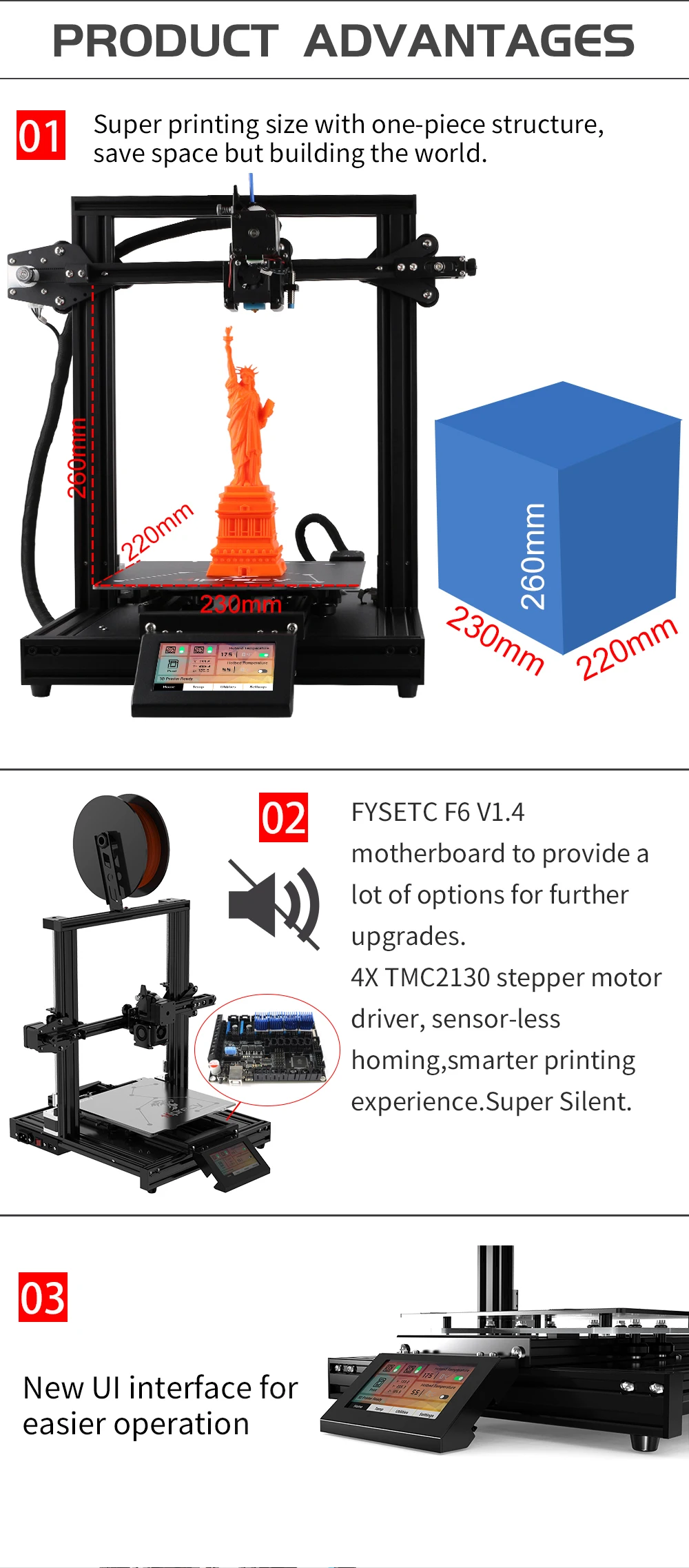 Hiprecy LEO 3d принтер Магнитный нагревательный полностью металлический принтер 230x220x260 мм I3 DIY комплект с горячей кроватью двойной Z-axis TFT экран