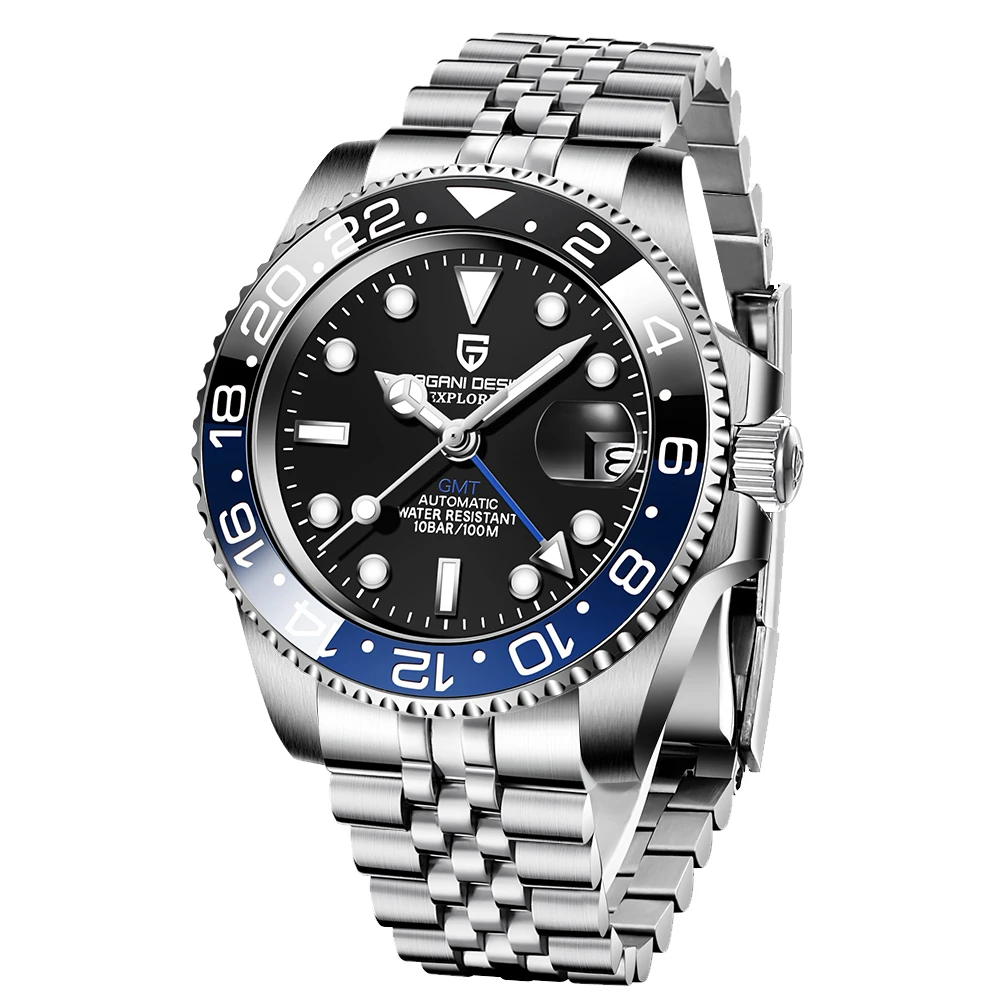 40mm Pagani Design Top Brand Gmt Men's Mechanical Watches Jubilee Bracelet  Sapphire Luminous Waterproof Watch Relogio Masculino - Mechanical  Wristwatches - AliExpress