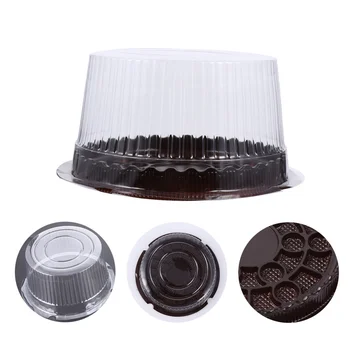 

100 Pcs Plastic Cake Boxes Food Packaging Boxes Transparent Storage Transparent Cake Packaging Box Round Pastry Baked Food Box