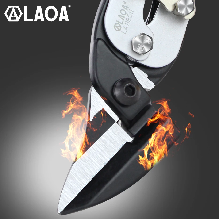 LAOA Multifunction Iron Metal Sheet Cutting Scissors Aviation Tin Snip Cutter Multi-directional Shears Industrial Hand Tool