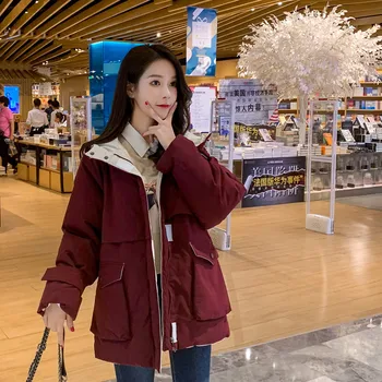 

Tooling Down Cotton Jacket Women Mid Long Loose Parkas 2019 New Winter Women Cotton Outerwear Large Size Thick Warm Coat TTT196