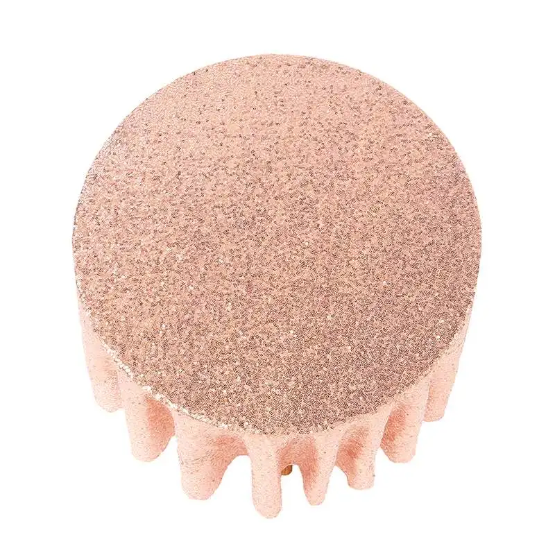 Розовый 47Inch / 120cm Sparkle Round Sequin Embroidered Tablecloth Table Cover For Wedding Party Banquet Event Dining Table Cloths Cover - Цвет: Розовый