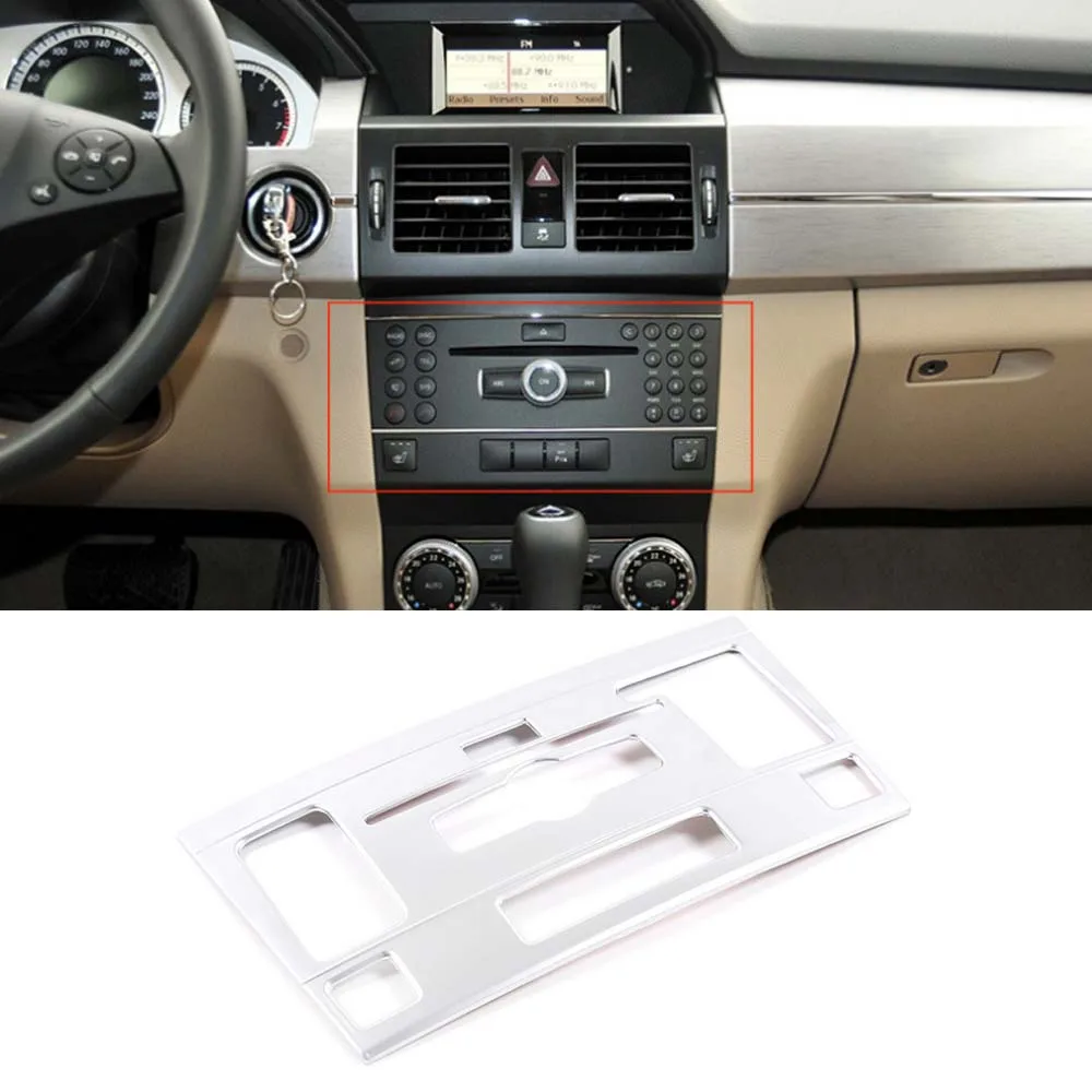 Для Mercedes Benz GLK 2010 2011 2012 автомобильный голосовой CD Кнопка регулировки переключатель панель крышка рамка наклейка Аксессуары для стайлинга автомобилей