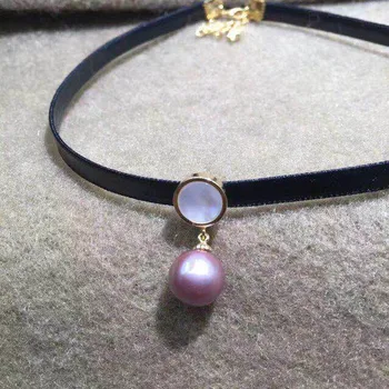 

hot style han edition color bei collar necklace contracted pearl necklace import leather cord collar on the spot