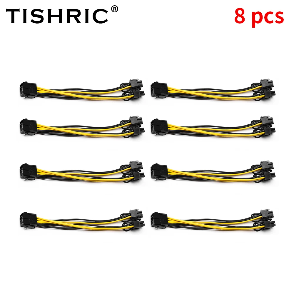 Кабель питания TISHRIC 1-10 шт. переходник с 8 разъемами на 6 + 2 шнур для графической