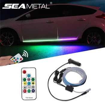 

SEAMETAL RGB Car Flexible LED Strip Decorative Atmosphere Lamp Car Side Door Atmosphere Light Auto Neon Light Kit Welcome Lights