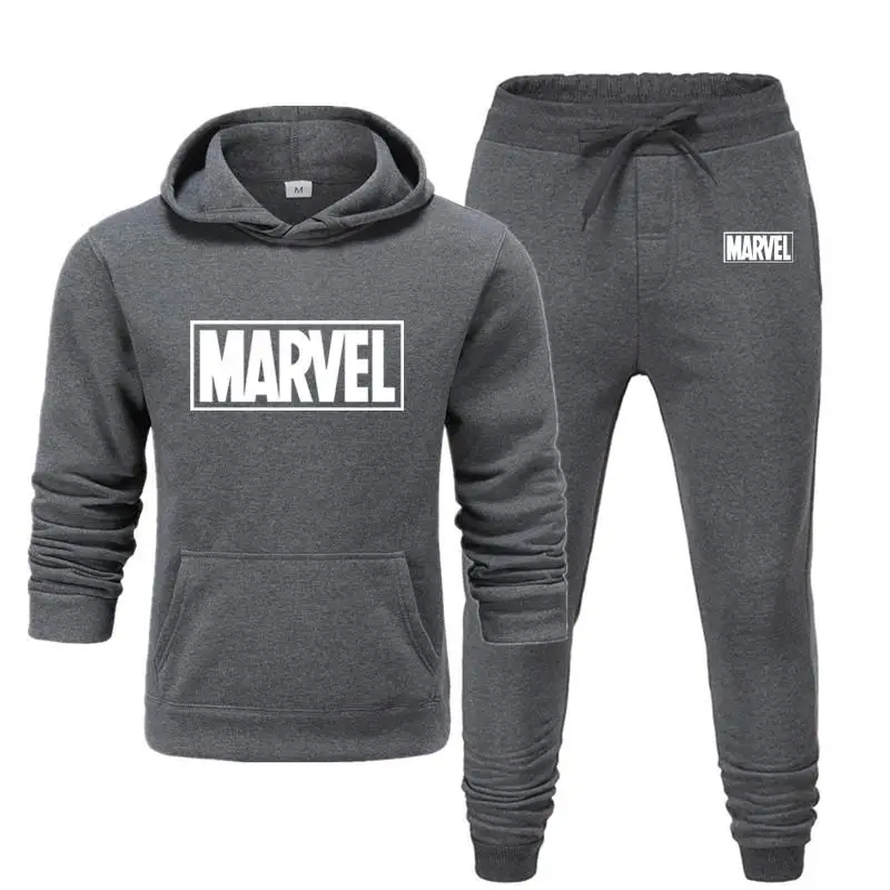 Спортивный Костюм Marvel с принтом «Человек-паук», Мужские Термо спортивные комплекты, хлопковая толстовка с капюшоном+ штаны, спортивный костюм, повседневные толстовки, спортивный костюм