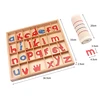 Montessori Language Toys English Alphabet Blanket Wooden Movable Alphabet Red & Blue with Mat 26Pcs Alphabets Toys for Children 6