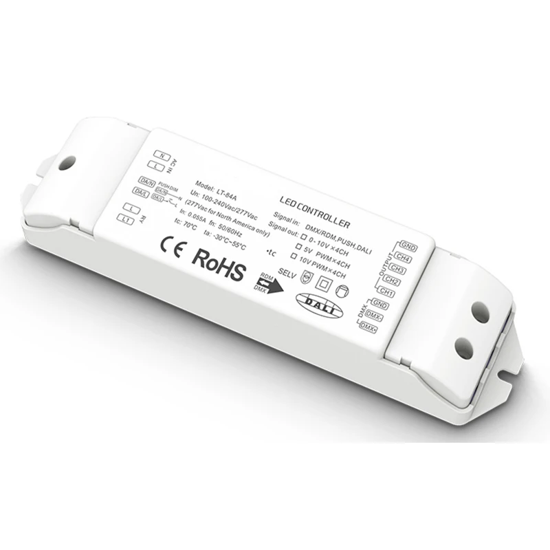 Новый светодиодный преобразователь сигнала DALi в 0-10 PWM 120-240 В переменного тока PUSH