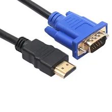 1.5m HDMI to VGA Cable HD-15 D-SUB Video Adapter HDMI Cables for PC HDTV Monitor Suits resolutions such as 720p, 1080i, 1080p