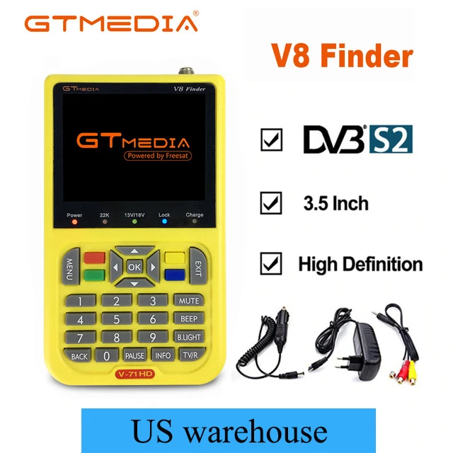 

GTMEDIA Finder V8 Finder 3.5 inch LCD HD satellite finder DVB-S2 1080P sat finder digital satellite Finder Meter Ship from Spain
