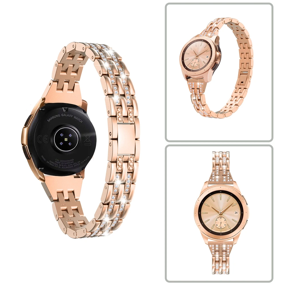 Toyouths металлический браслет с кристаллами и бриллиантами для samsung Galaxy Watch 42 мм, браслет, браслет, женский ремешок для Galaxy Watch Active2 40 мм