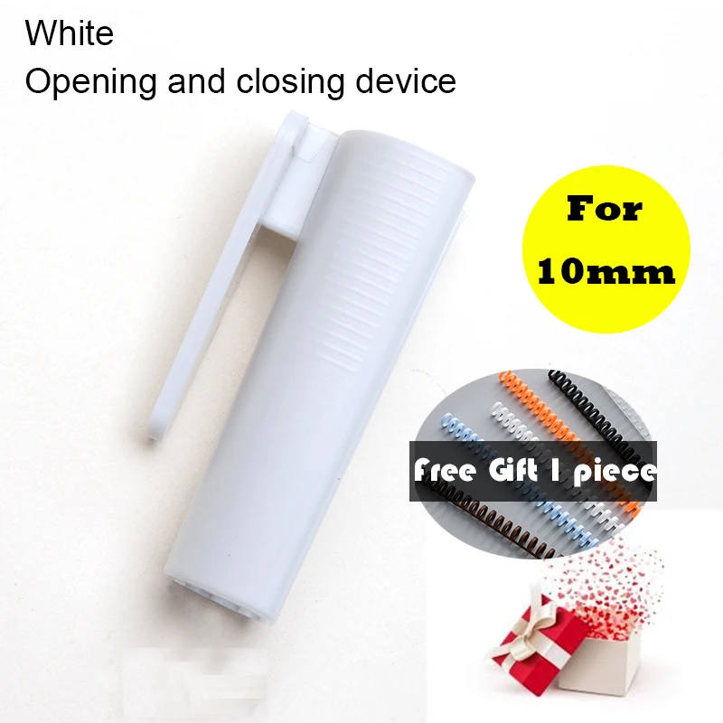 white helper 10 мм пластиковые бумажные скрепки с отрывным листом 30 отверстий Связывание со спиральной катушкой DIY блокнот кольцо катушки букинг полоски школьные офисные принадлежности - Цвет: white helper