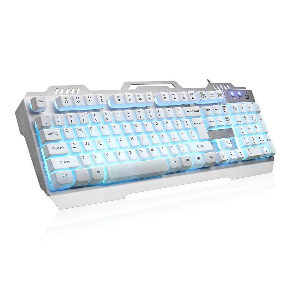Светодиодный проводной игровой механический игровой 104 с подсветкой, клавиатура K12, USB Проводная с подсветкой, цветной светодиодный, металлическая игровая клавиатура с подсветкой