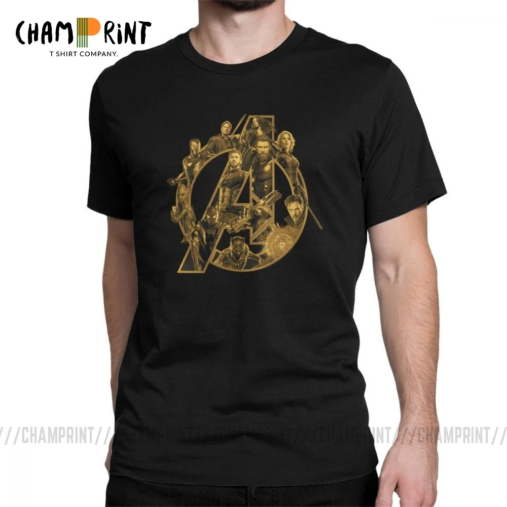 Cool Heroes In Marvel's The Avengers Icon T-Shirt for Men Pure Cotton T Shirts Short Sleeve Tee Shirt Printing Clothing |