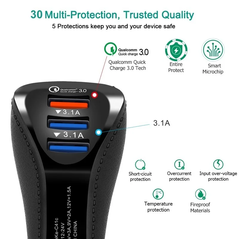 Автомобильное зарядное устройство Oplader USB для samsung Galaxy A70 A50 S10 S9 S8 Plus Note 9 8 Fast Cargador Chargeur Voiture Ladowarka Samochodowa