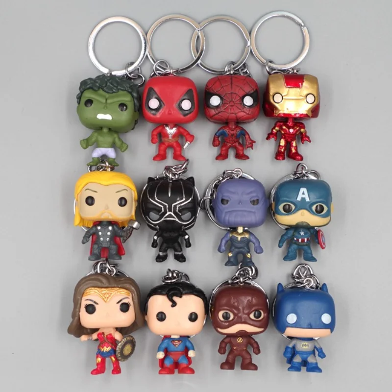 4 шт./лот Q Marvel Мстители Thonas Deedpaool Thor Человек-паук Железный человек Халк Черная