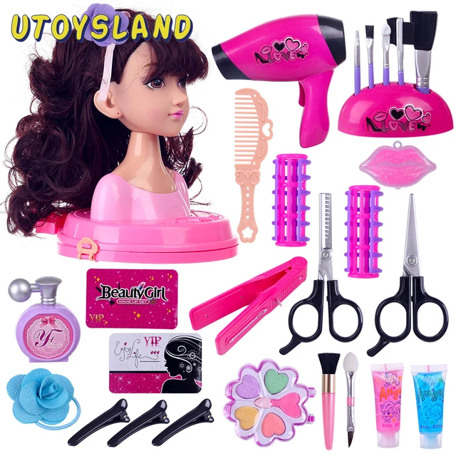 Bonecas Styling Cabeça Maquiagem Pente Brinquedo de Cabelo Conjunto Boneca  Finja Jogar Princesa Vestir Jogar Brinquedos para Meninas Maquiagem  Aprendizagem - AliExpress