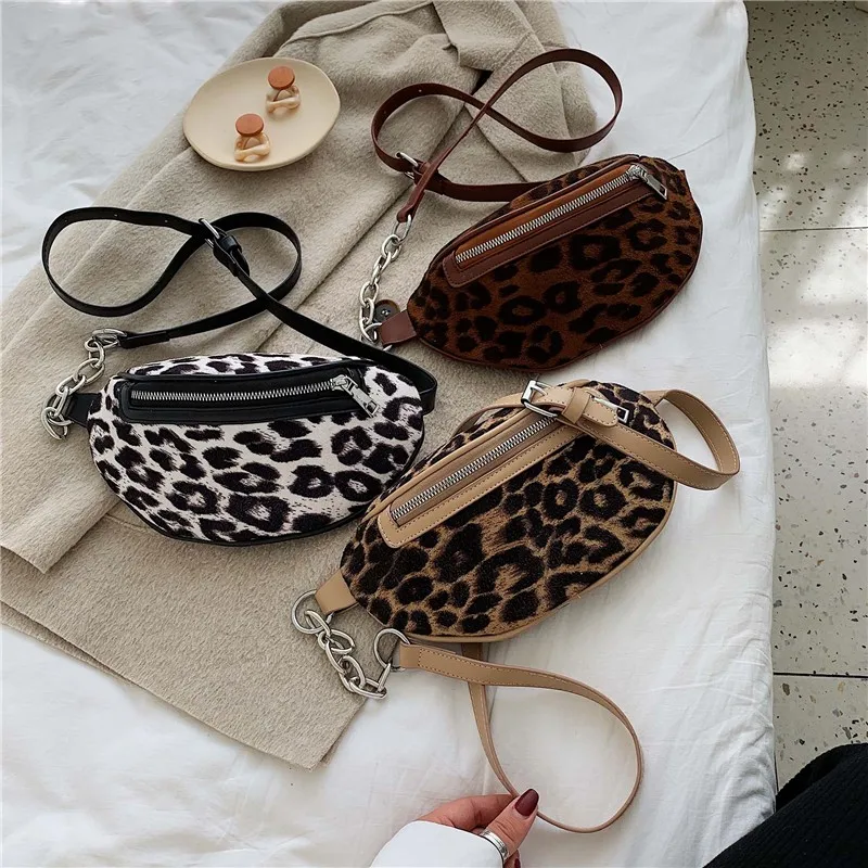 Леопардовый принт Сумки поясная черная сумка Женская поясная сумка из искусственной кожи через плечо Дамская нагрудная сумка