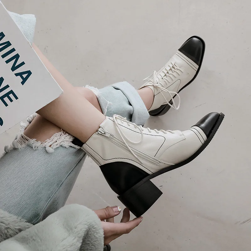 FEDONAS Brand Design Women Genuine Leather Ankle Boots Autumn Winter Party Basic Shoes Woman Side Zipper Round Toe Short Boots