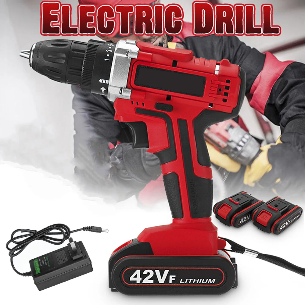 

42V Rechargeable Hand Electric Drill Household Lithium Battery Screwdriver walls and all screw holes China Plug