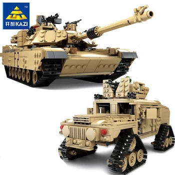 

KAZI Theme Tank Building Blocks 1463pcs Building Blocks M1A2 ABRAMS MBT KY10000 1 Change 2 Toy Tank Models Toys For Children