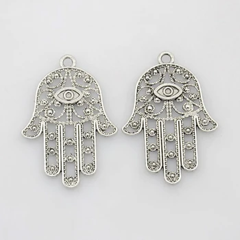 

100pcs Tibetan Pendants Antique Silver Alloy Tibetan Style Hamsa Hand Pendants