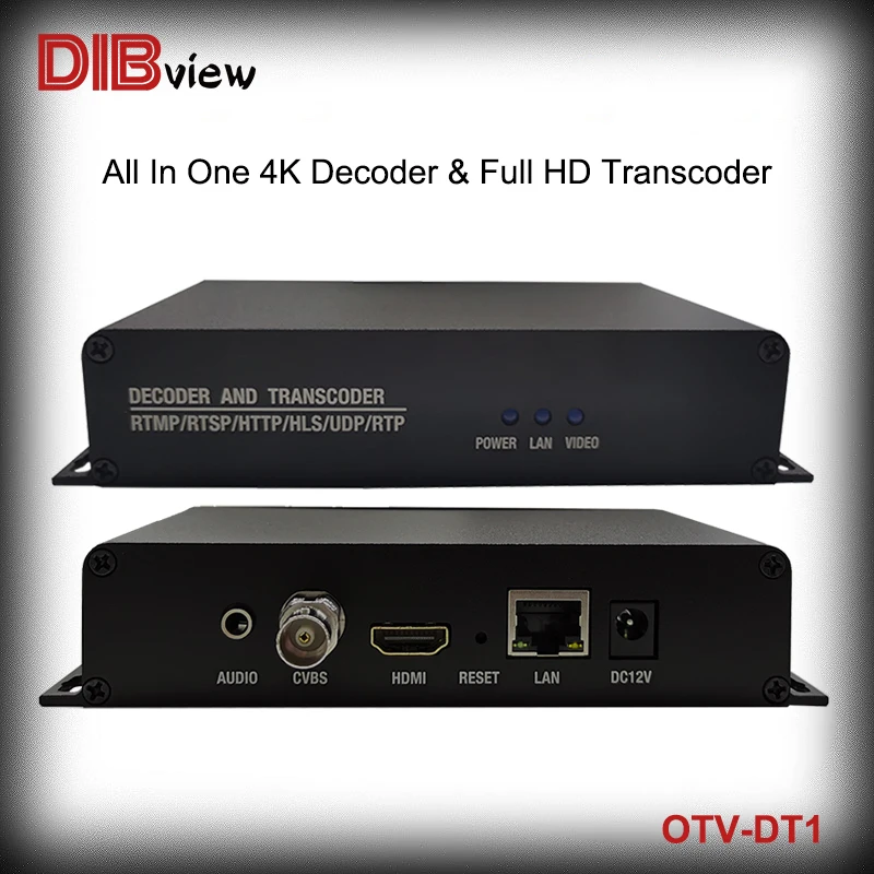 SRT H265 H264 Professional Video IPTV Live Streaming Media Decoder 4K 60fps decoding and Transcoder 1080P 60fps transcoding
