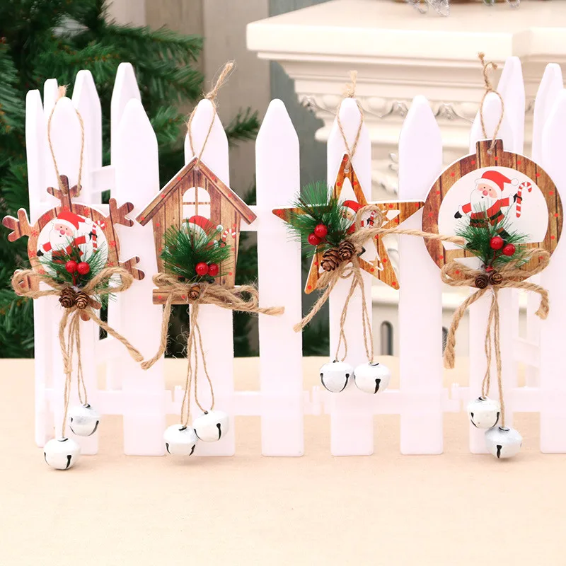 

Christmas Tree Decorations Pendant Ornament with Bell Christmas Outdoor Xmas Door Hanging Decor Navidad 2020 New Year