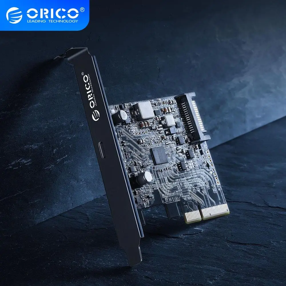 

ORICO SuperSpeed 20Gbps PCI-E Express card to Type C Expansion Card 2 Ports USB 3.2 Gen2 with 15pin Power for Windows 8 10