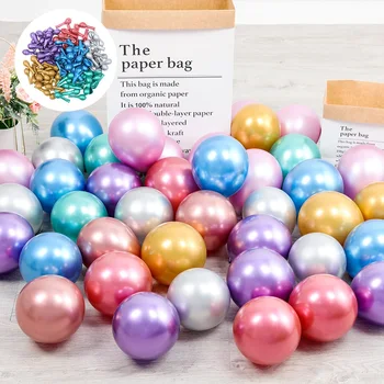 

40pcs/Set 5inch Mix Color New Glossy Metallic Latex Balloons Thick Chrome Rose Gold Green Purple Inflatable Air Balls Globos
