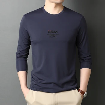 

2020 Top Grade New Streetwear Designer Fashion Brand Slim Fit Round Neck Long Sleeve t Shirt Men Tops Casual Plain Mens Clothes