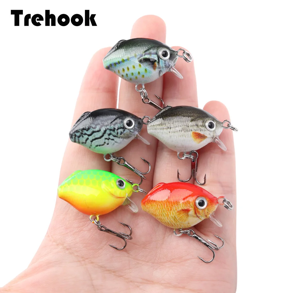 TREHOOK 5 шт., мини-приманки для кроличьей рыбы, набор воблеров для рыбалки, японская жесткая приманка, приманка на щуку, воблеры