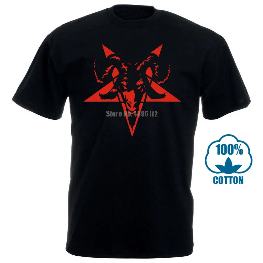 

Summer 2018 Famous Brandbaphomet Pentagram Pagan Wicca 666 Devil Occult Satanic Goth T Shirtprint T Shirts O Neck Short Sleeves
