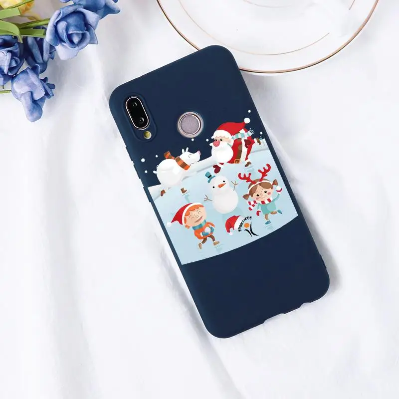 Чехол с рождественским рисунком снеговика медведя в подарок для huawei P20 Lite P30 P20 Pro P10 P9 P8 Lite P Smart