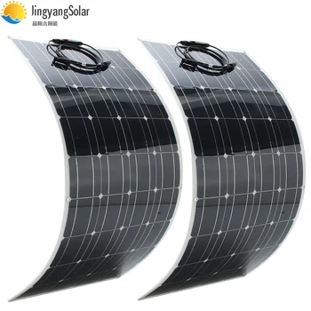 

2PCS 100W Flexible solar panel Lowest China Price 18v panel solar 100W FOR 12V battery charger system kit