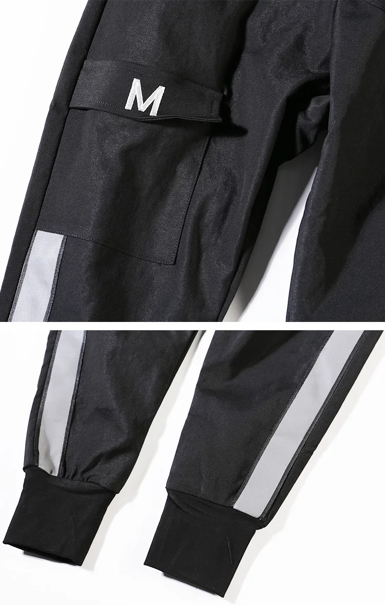 Для мужчин боковая полоса Drawstring грузовой Штаны и детей постарше мягкие тренировочные Штаны мужской уличная одежда в стиле «хип-хоп», свободная Повседневное шаровары