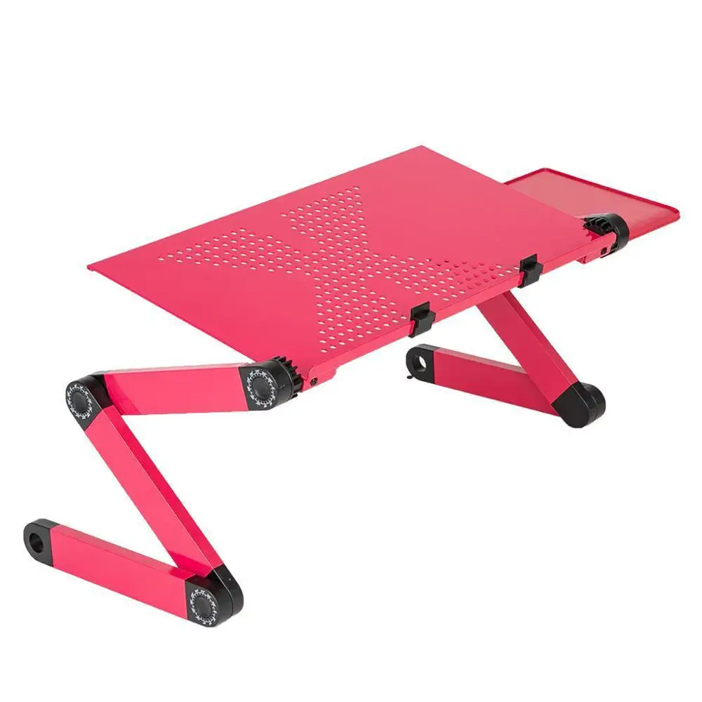 Type B Rose Red Портативный ноутбук стол для кровати Регулируемый складной компьютерный ноутбук стол подставка для кровати стоящий пол ноутбук столик-поднос для кровати - Цвет: Type B Rose Red