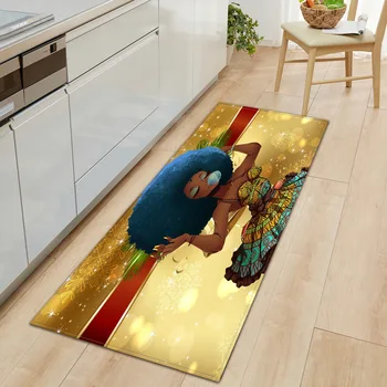

Nordic Kitchen Mat Bedroom Entrance Beauty African Woman Doormat Home Hallway Floor Living Room Christmas Carpet Bathroom Rug