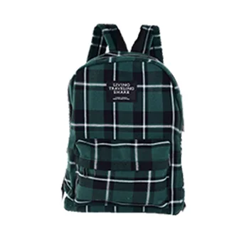 

Plaid Leisure Backpack School Bags for Teenage Girls Plaid Canvas Female Student College Wind Bag Travel Outdoor Bag