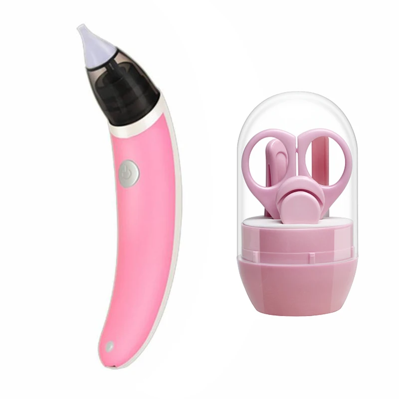Pink - with gift Детский носовой аспиратор для малышей, Электрический Очиститель для носа, очиститель сосудов для новорожденных, оборудование для нюхания, безопасный гигиенический аспиратор для носа - Цвет: Pink - with gift