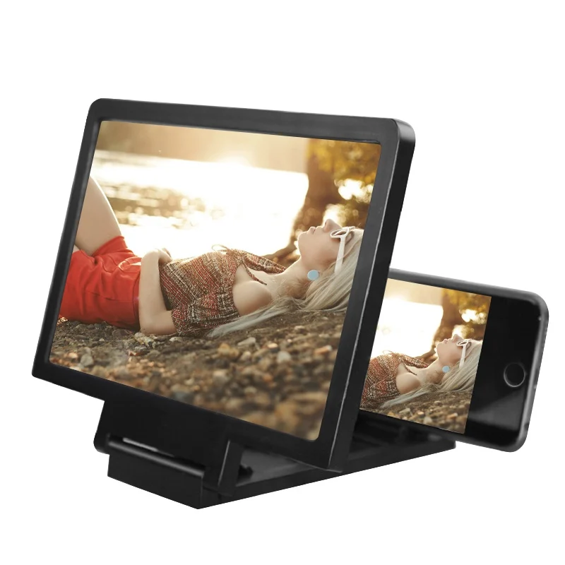 

Whosale 3D Screen Amplifier Mobile Phone Magnifying Glass HD Stand for Video Folding Screen Enlarged Eyes Protection Holder